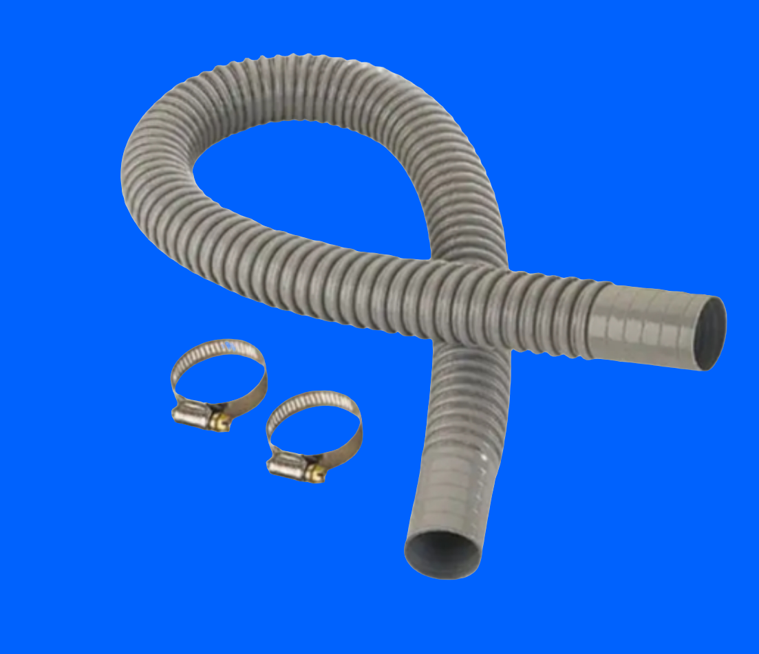 CG Air Systems discharge hose for air massage blowers, 36-inch flexible rubber hose with fittings for effective airflow.