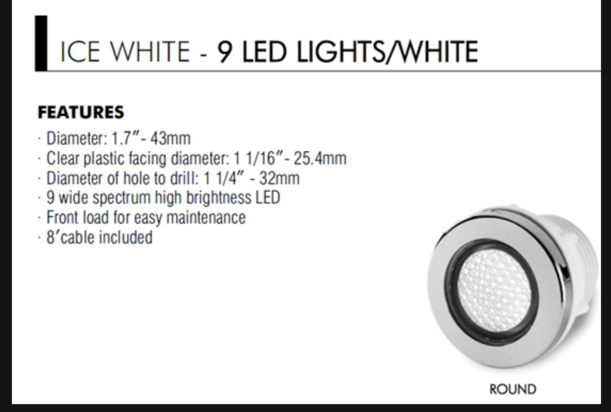 LT-LED09-W-R-CP ICED White LED TUB Light