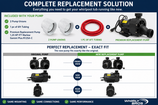 ITT Marlow Gemini Plus R125A-C 1.25 HP Whirlpool Tub Pump Replacement