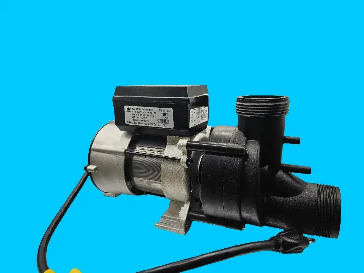 Balboa Water Group 1hp whirlpool water pump with 7.5amp, model PUWWSCAS1098R, featuring a compact design for spa and hot tub circulation.