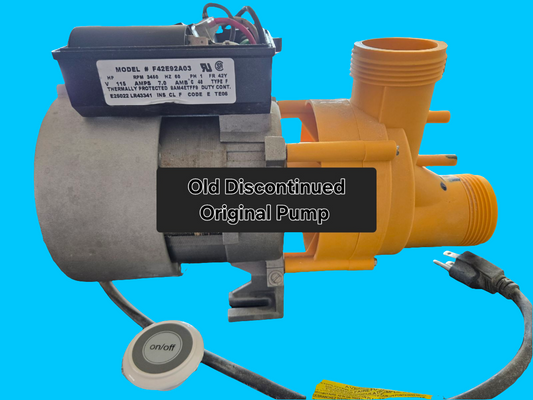 AquaGlass Whirlpool Pump OEM replacement by Balboa Water Group, showing the compact water pump with inlet and outlet ports.