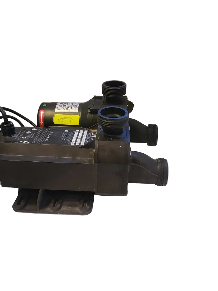 NUWHIRL SYSTEMS Whirlpool water pump replacement model 0014E88C NRU2A-C, showing the pump with inlet and outlet connections.