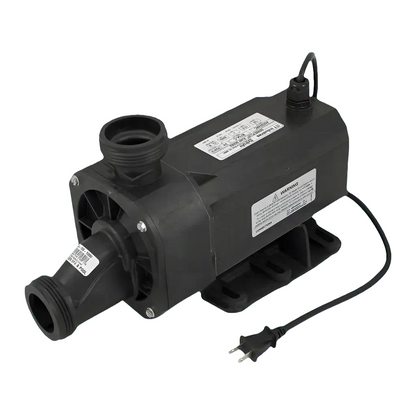 Close-up of the ITT Marlow Gemini Plus R75A-C whirlpool water pump replacement by Balboa Water Group, showing pump components.