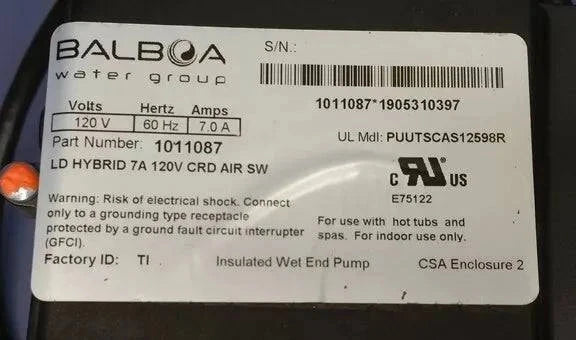 Kohler 1011087 Proflex Pump Replacement Easy Installation by BALBOA WATER GROUP