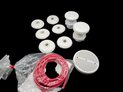 White Whirlpool Tub Jetting Kit by BALBOA WATER GROUP, 6-piece set in cultured marble finish, designed for luxury bath jets.