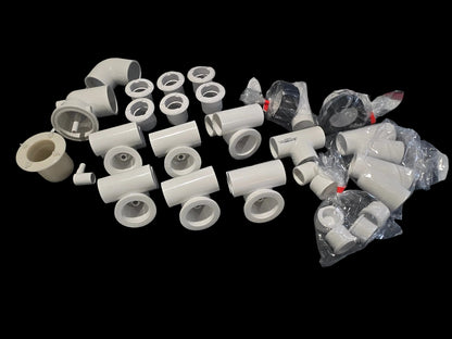 White Whirlpool Tub Jetting Kit by Balboa Water Group, 6-piece set in cultured marble finish for luxury spa baths.
