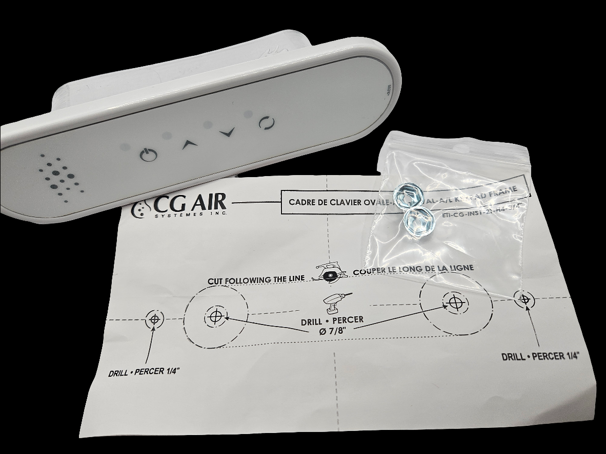 CG AIR SYSTEMS 4-button blower keypad replacement for air massage blowers, with control buttons and display interface.