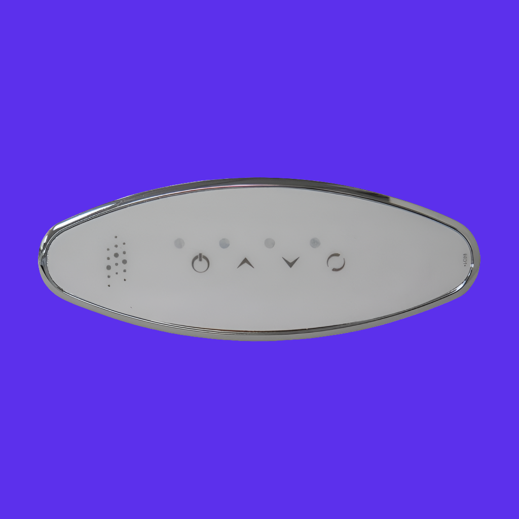 CG AIR SYSTEMS 4-button oval blower keypad replacement for air massage blowers, showing the control interface with buttons.