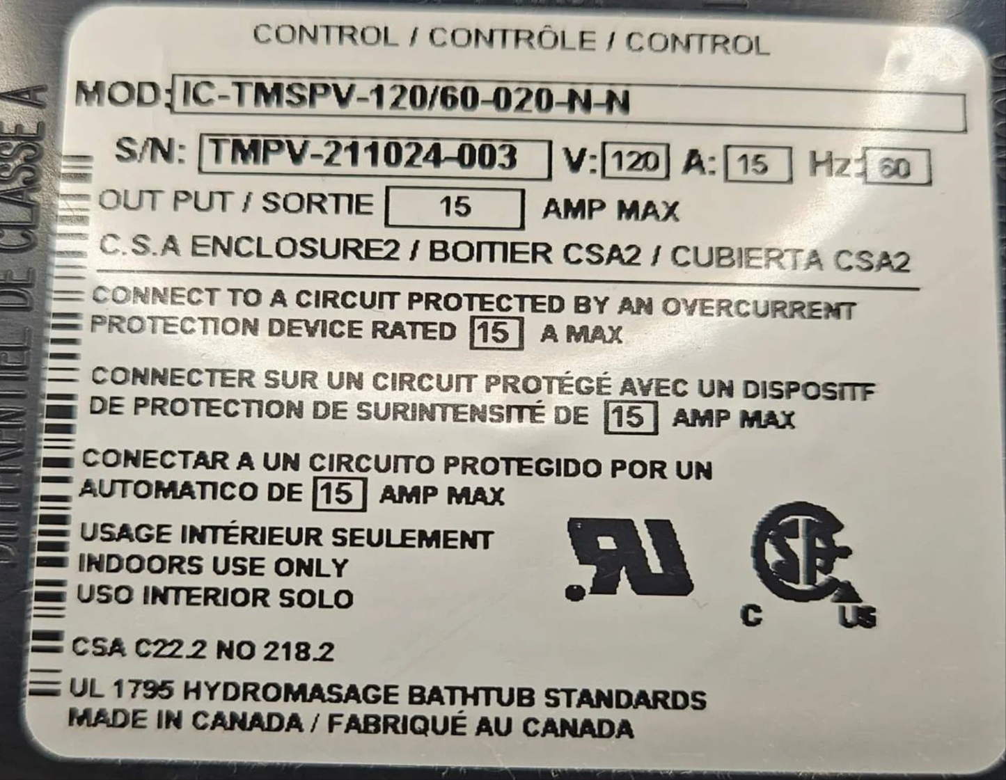 CG Air Systems TMS Control Box, electronic control system with multiple connection ports, used in HVAC or industrial automation.