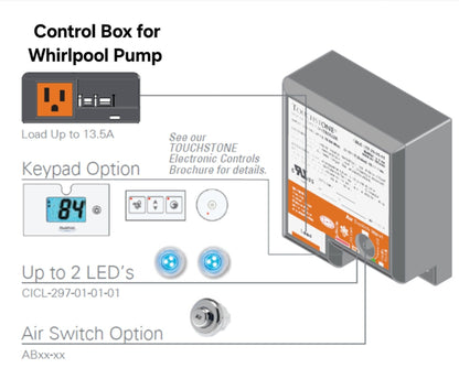 Whirlpool Tub Pump On/Off Button 120v System by NUWHIRL SYSTEMS