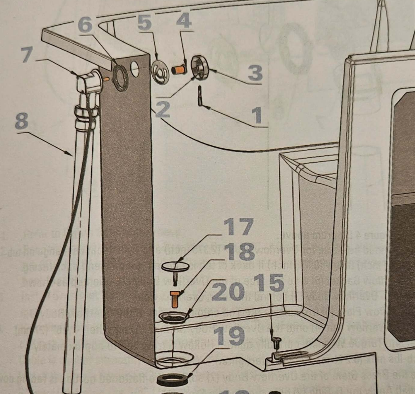 Cable Drain Adjustment Screw 1.64 and Stopper Lid by NUWHIRL SYSTEMS