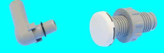 NUWHIRL SYSTEMS walk-in tub door drain in white, with 7/8-inch hole for easy installation and secure fit.