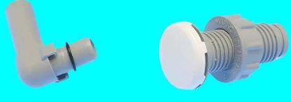 NUWHIRL SYSTEMS walk-in tub door drain in white with a 7/8-inch hole, designed for easy installation and reliable drainage.