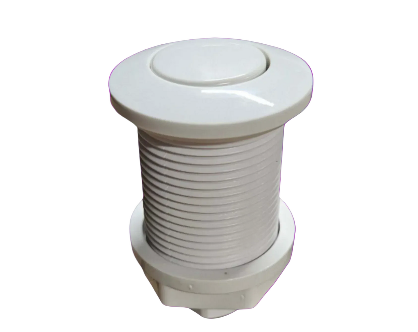 NUWHIRL SYSTEMS CMP Air Button White 25083-000-000 air switch for whirlpool spa, showing the white plastic button and switch mechanism.