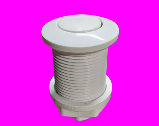 NUWHIRL SYSTEMS CMP Air Button White 25083-000-000 air switch for whirlpool spa, showing the white plastic button and switch mechanism.