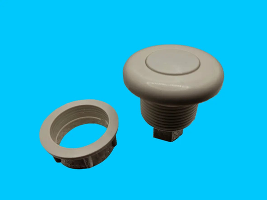 NuWhirl Systems white air button for Kohler bathtubs, sleek flush design, made of durable white plastic.