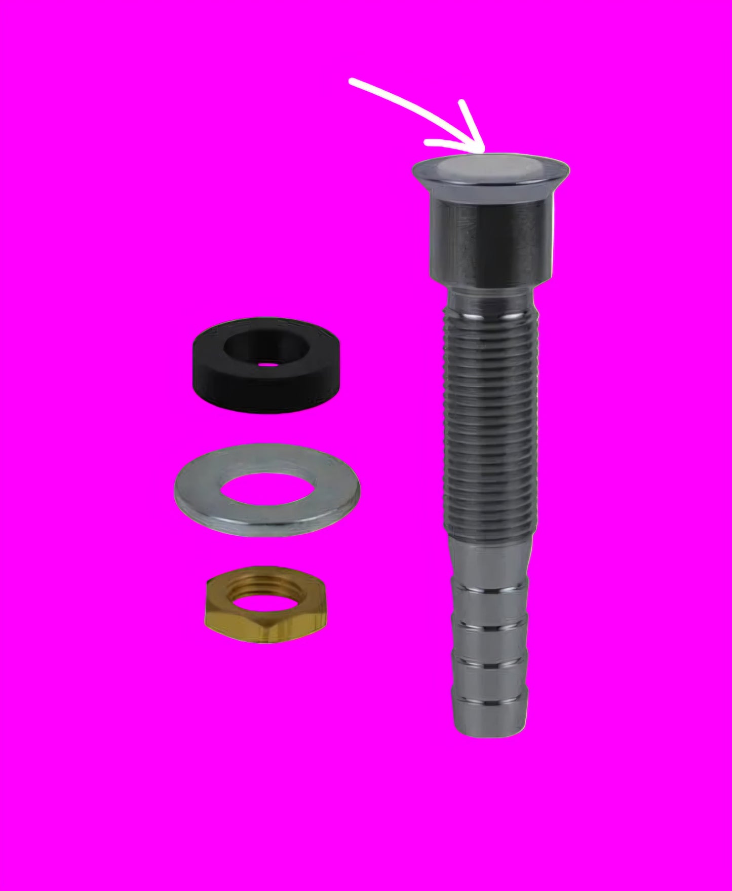 DD -CAP/CH-WH Walk In Tub Door Drain Check Valve