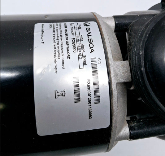 Jacuzzi® EX69000 Replacement Pump – 115V, 2-Speed | Balboa