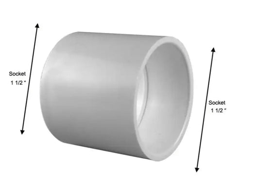 1-1/2" Coupler SCH 40 PVC Whirly Bros