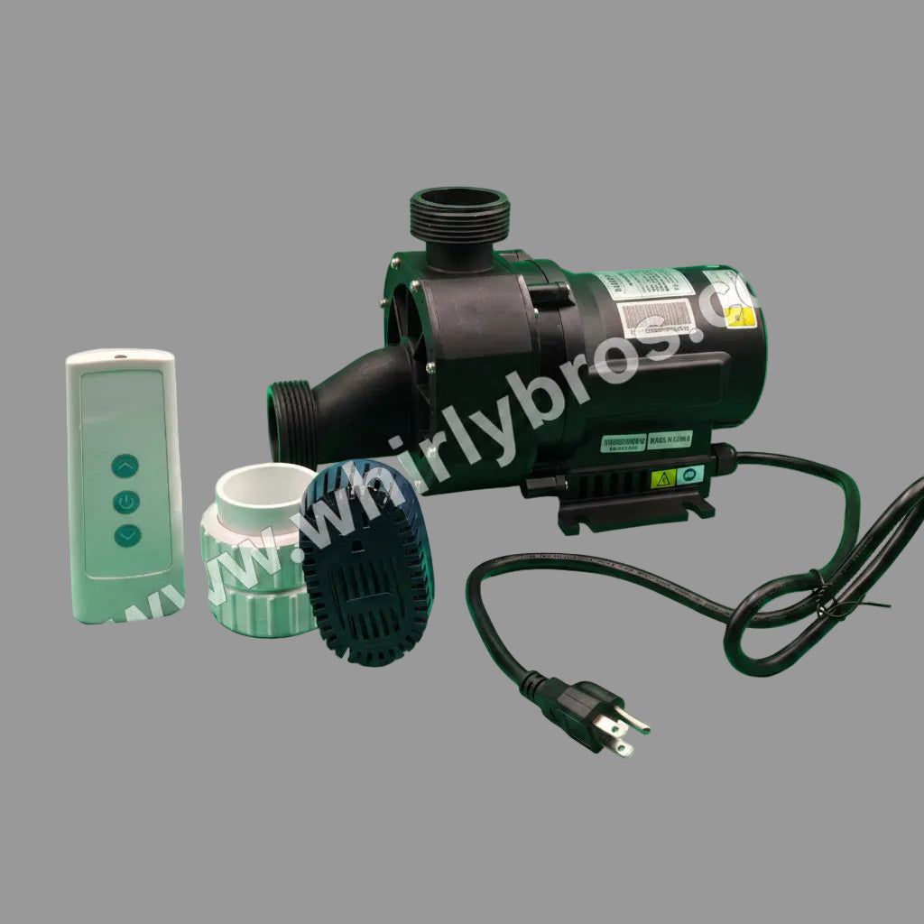 Pump and control panel on a green background