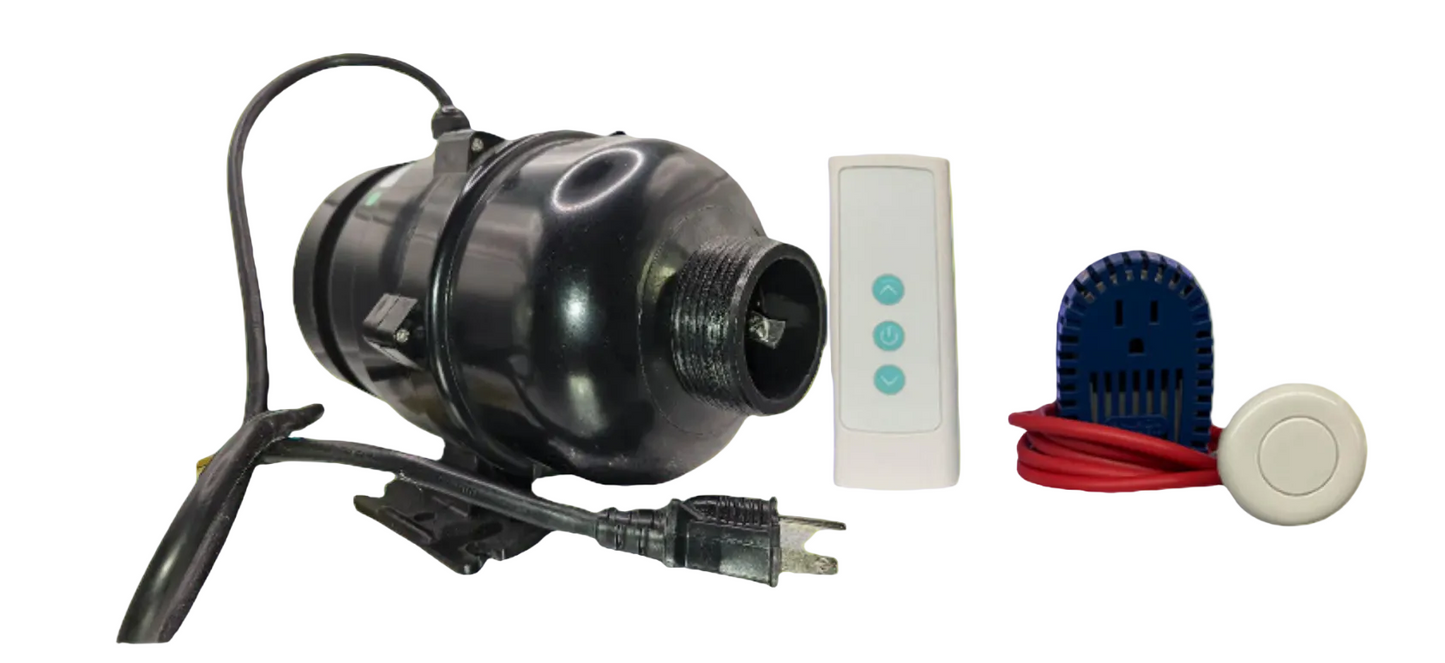 Whirly Bros Kohler 1039685 blower retrofit kit for air massage systems, showcasing easy installation and durable construction.