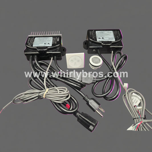 Whirly Bros AirMasseur replacement electronic control wiring assembly with power cable, connectors, and sensor leads for Jason IDU-277-01-02-01