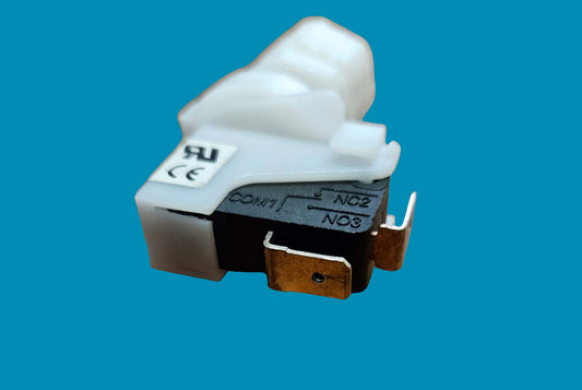 Whirly Bros white Whirlpool pump air switch with ON-OFF toggle for appliance control, shown in white.