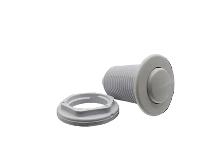 White Whirlpool tub air switch button by Whirly Bros, designed for Balboa spas and hot tubs.